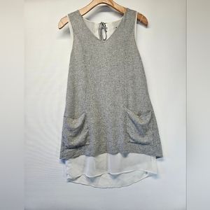 Zara Gray and White Layered Dress
